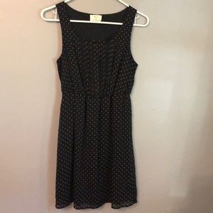 Pins & Needles -Urban Outfitters button front black polka dot dress, extra small